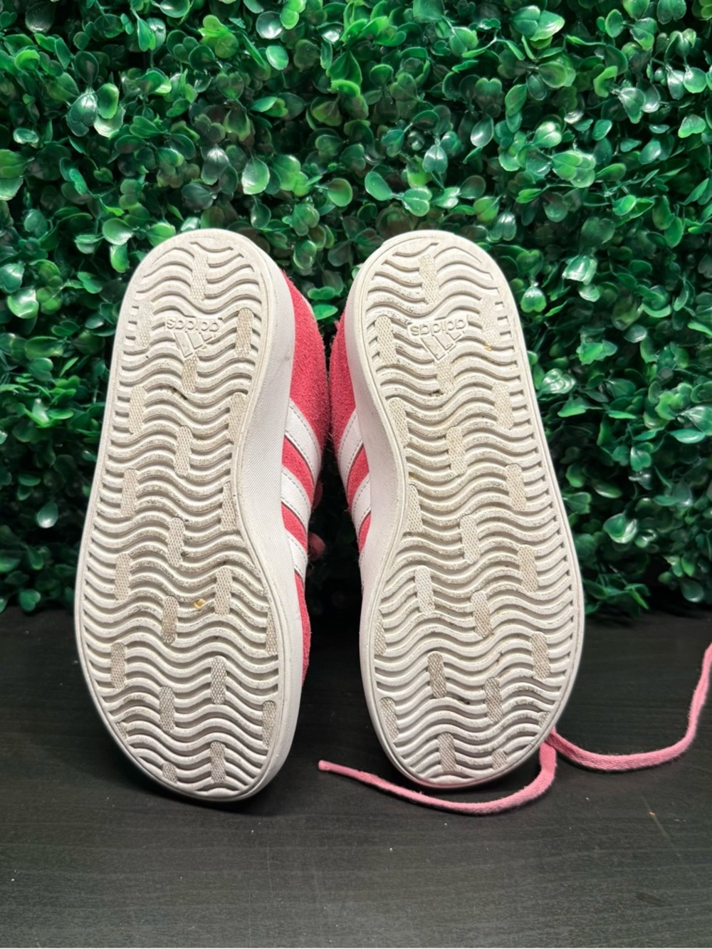 Adidas Kids Pink Suede Sneakers with White Stripes (I don't want 2 clean) - Picture 5 of 7